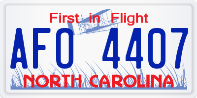 NC license plate AFO4407