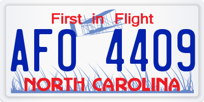 NC license plate AFO4409