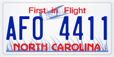NC license plate AFO4411