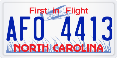 NC license plate AFO4413