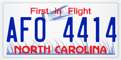 NC license plate AFO4414