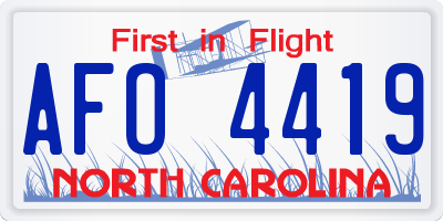 NC license plate AFO4419