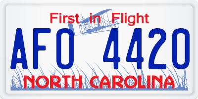 NC license plate AFO4420