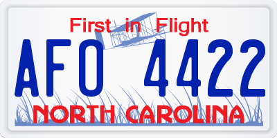 NC license plate AFO4422