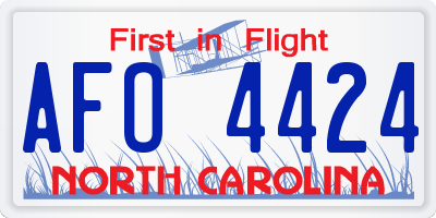NC license plate AFO4424