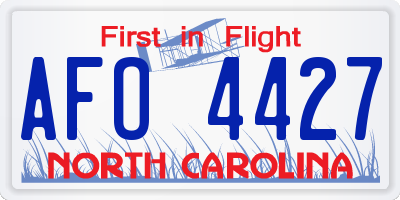 NC license plate AFO4427