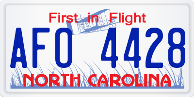 NC license plate AFO4428