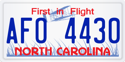 NC license plate AFO4430