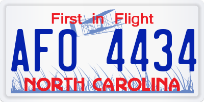NC license plate AFO4434
