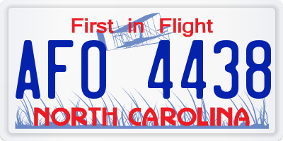 NC license plate AFO4438