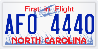 NC license plate AFO4440