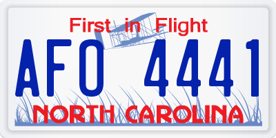 NC license plate AFO4441