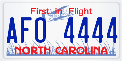 NC license plate AFO4444