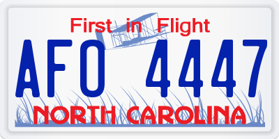 NC license plate AFO4447