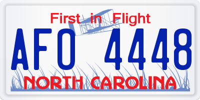 NC license plate AFO4448