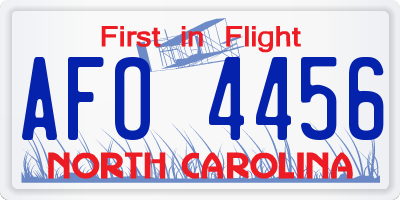 NC license plate AFO4456