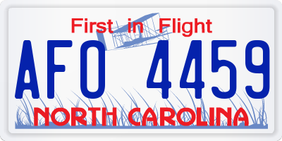 NC license plate AFO4459