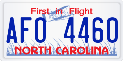 NC license plate AFO4460