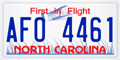 NC license plate AFO4461
