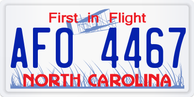 NC license plate AFO4467