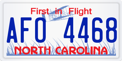 NC license plate AFO4468