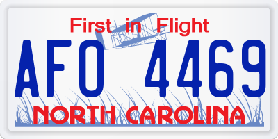 NC license plate AFO4469
