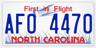NC license plate AFO4470