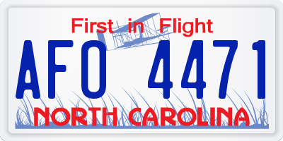 NC license plate AFO4471