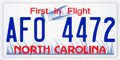 NC license plate AFO4472