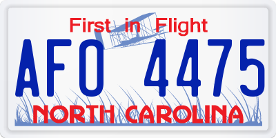 NC license plate AFO4475