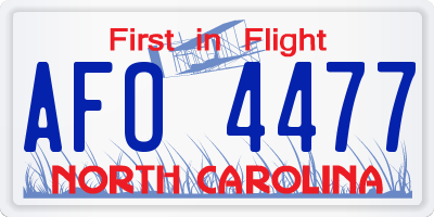 NC license plate AFO4477