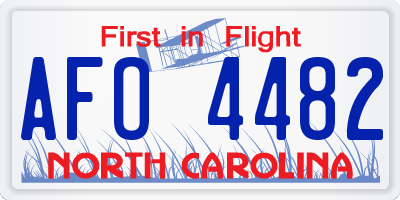 NC license plate AFO4482