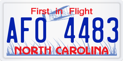 NC license plate AFO4483