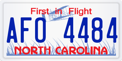 NC license plate AFO4484