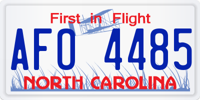 NC license plate AFO4485