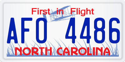 NC license plate AFO4486