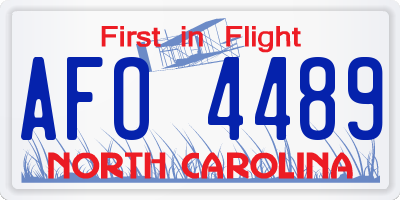 NC license plate AFO4489