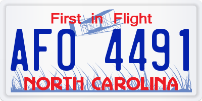 NC license plate AFO4491