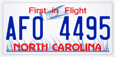NC license plate AFO4495