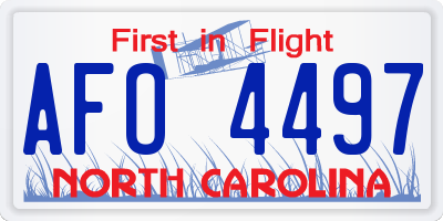 NC license plate AFO4497