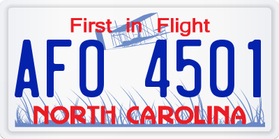NC license plate AFO4501