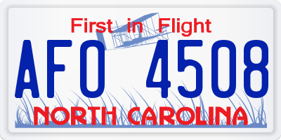 NC license plate AFO4508