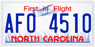 NC license plate AFO4510