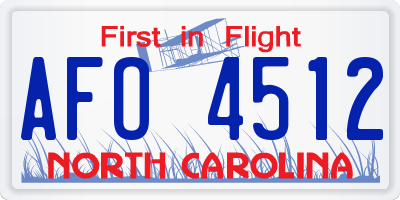 NC license plate AFO4512