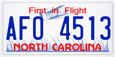 NC license plate AFO4513
