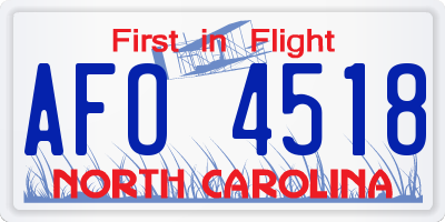 NC license plate AFO4518