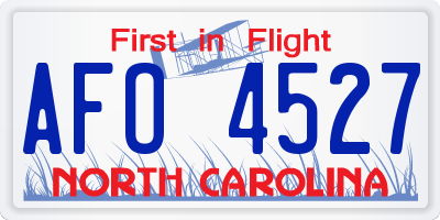NC license plate AFO4527