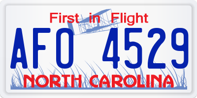 NC license plate AFO4529