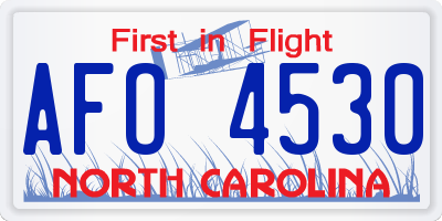 NC license plate AFO4530