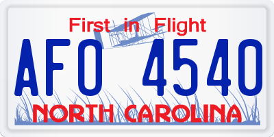 NC license plate AFO4540